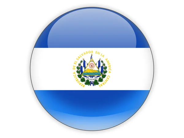 El salvador bayrağı ile yuvarlak simge — Stok fotoğraf
