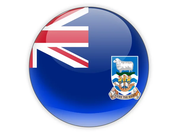 Runda ikonen med flagga Falklandsöarna — Stockfoto