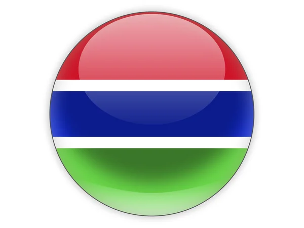 Ronde pictogram met de vlag van gambia — Stockfoto