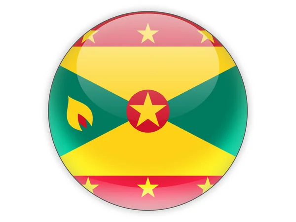 Kulatá ikona s Grenadská vlajka — Stock fotografie