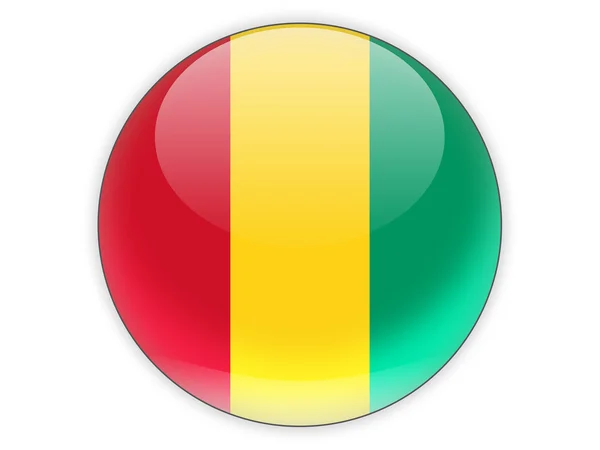 Runda ikonen med Guineas flagga — Stockfoto