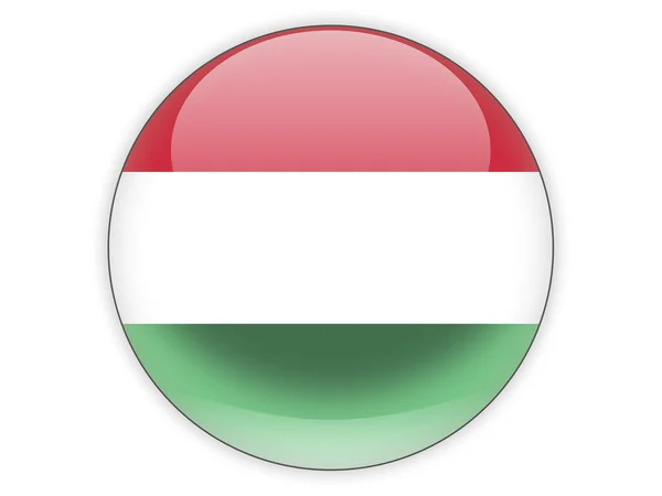 Ronde pictogram met de vlag van Hongarije — Stockfoto