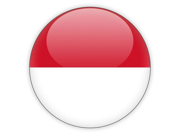 Ronde pictogram met de vlag van Indonesië — Stockfoto