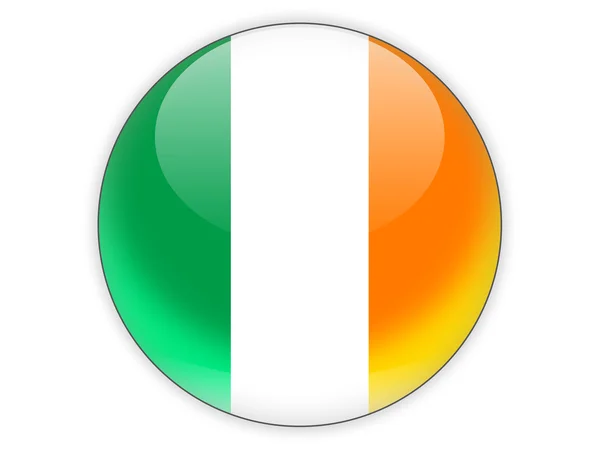 Ícone redondo com bandeira da Irlanda — Fotografia de Stock