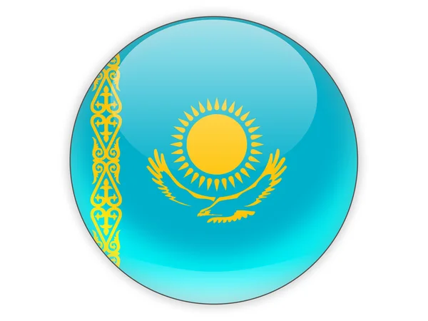 Ronde pictogram met de vlag van Kazachstan — Stockfoto