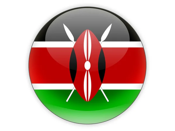 Round icon with flag of kenya — Stock Photo, Image