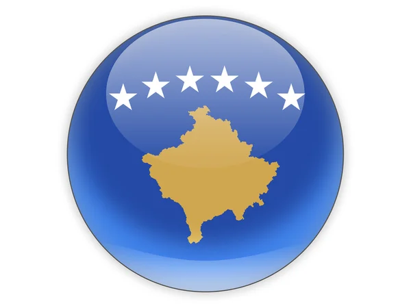 Okrągła ikona z flaga Kosowa — Zdjęcie stockowe