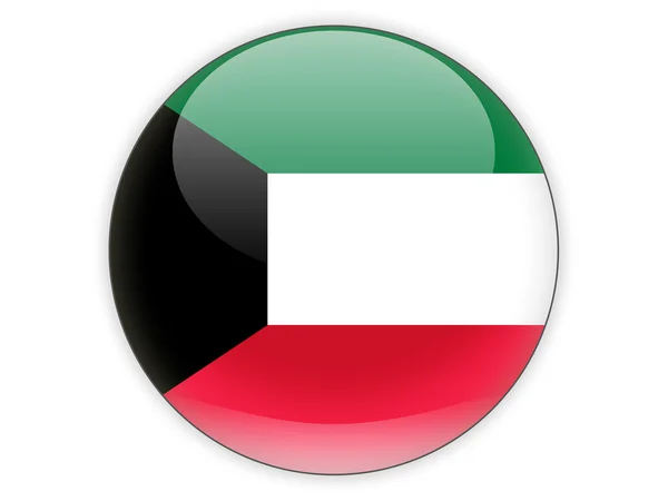 Icono redondo con bandera de kuwait —  Fotos de Stock