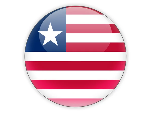 Runde Ikone mit liberianischer Flagge — Stockfoto