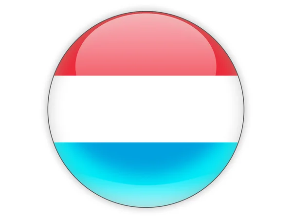 Круглая иконка с флагом Луксембурга — стоковое фото