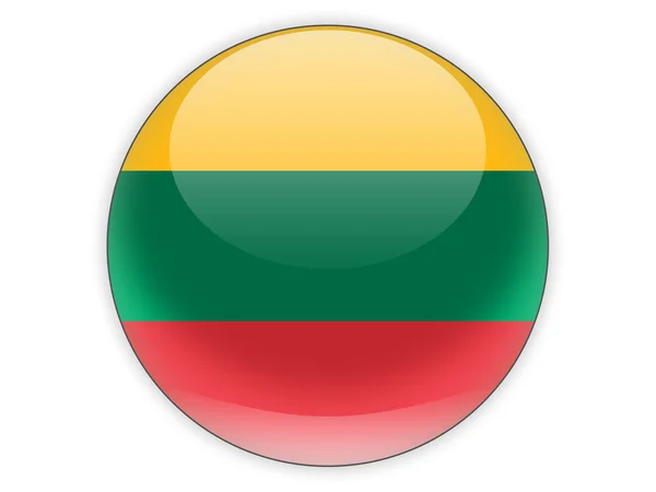 圆形图标与立陶宛的国旗 — 图库照片