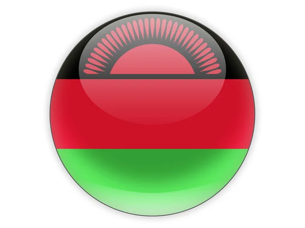 Ronde pictogram met de vlag van malawi — 图库照片