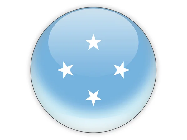 Icono redondo con bandera de micronesia —  Fotos de Stock