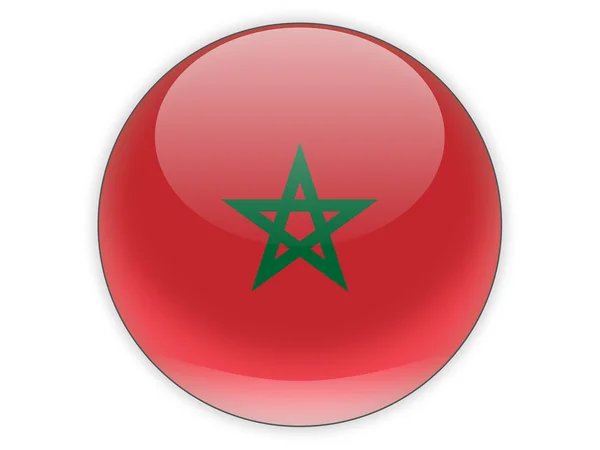 Runde Ikone mit marokkanischer Flagge — Stockfoto