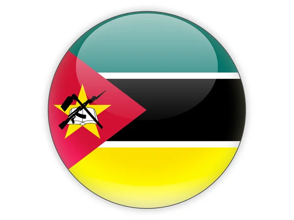 Ronde pictogram met de vlag van mozambique — Stockfoto