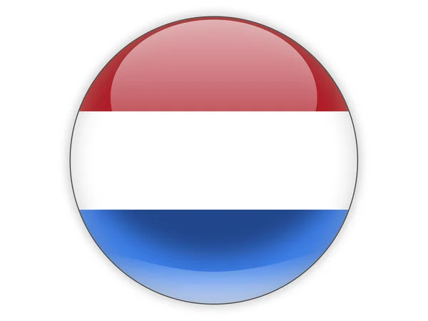 Ronde pictogram met de vlag van Nederland — Stockfoto