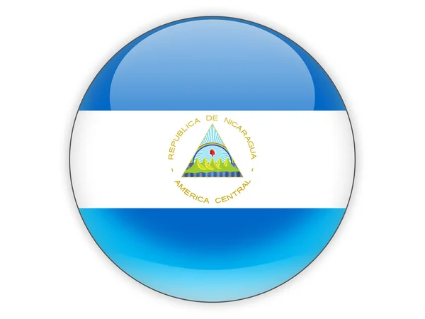 Round icon with flag of nicaragua — Stock Photo, Image