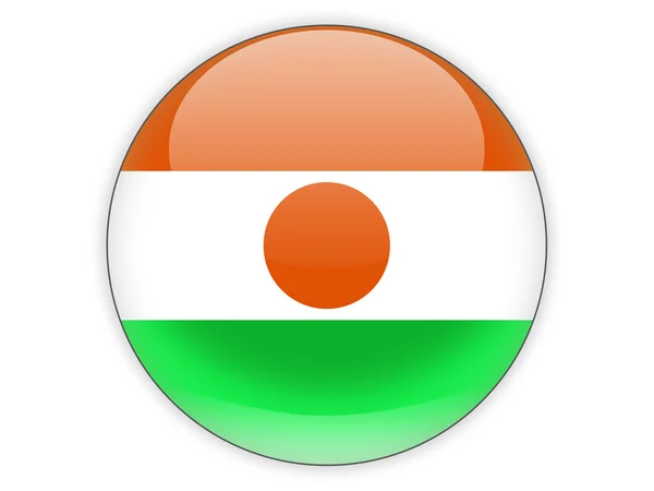 Кругла іконка з прапором нігера — стокове фото