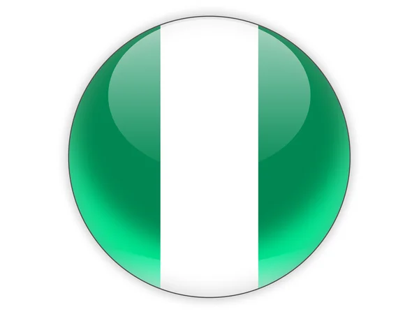 Runda ikonen med flagga i nigeria — Stockfoto