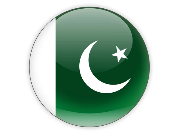 Ícone redondo com bandeira do Paquistão — Fotografia de Stock