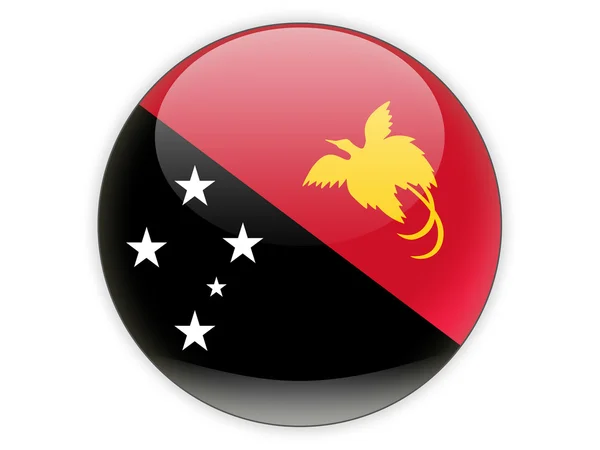 Round icon with flag of papua new guinea — Stock Photo, Image