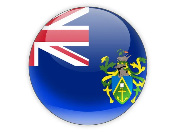 Icona rotonda con bandiera delle isole Pitcairn — Foto Stock