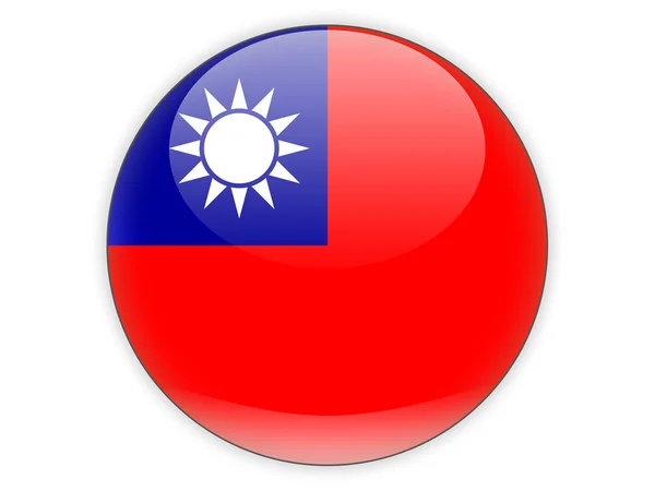 Ícone redondo com bandeira da república da China — Fotografia de Stock