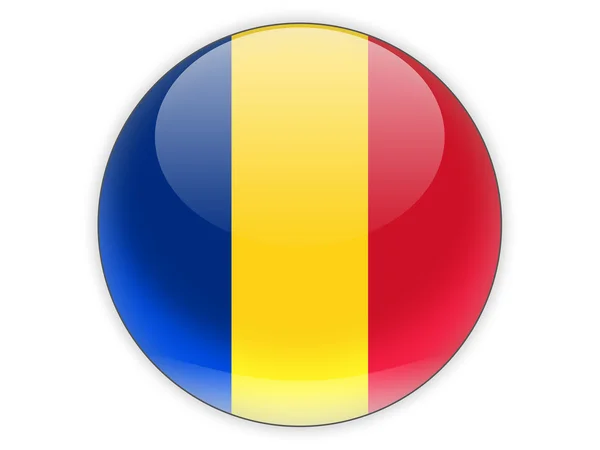 Round icon with flag of romania — Stock Photo, Image