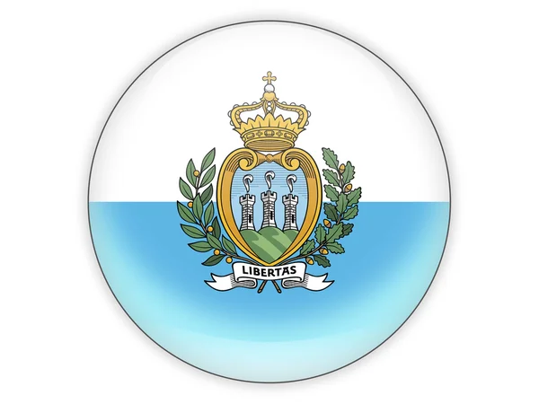 Icono redondo con bandera de san marino — Foto de Stock