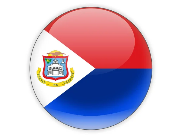 Ronde pictogram met de vlag van sint maarten — 스톡 사진