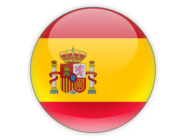 Кругла іконка з прапор Іспанії — стокове фото