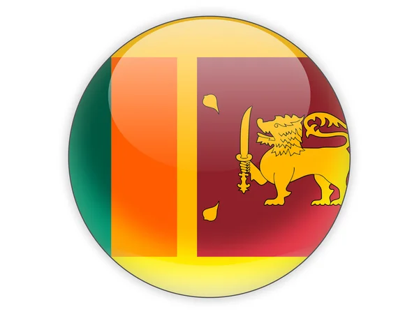 Icona rotonda con bandiera di sri lanka — Foto Stock