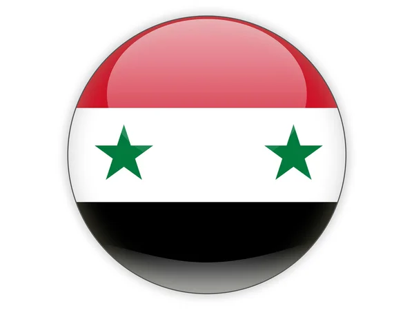 Runda ikonen med flagga av Syrien — Stockfoto