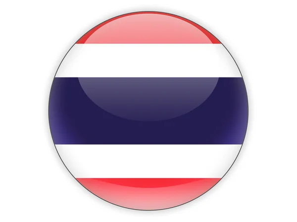 Icône ronde avec drapeau de la Thaïlande — Photo