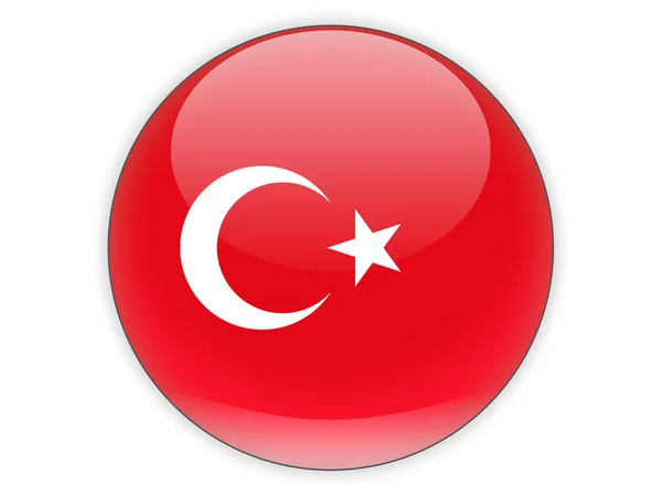 Ronde pictogram met de vlag van Turkije — Stockfoto