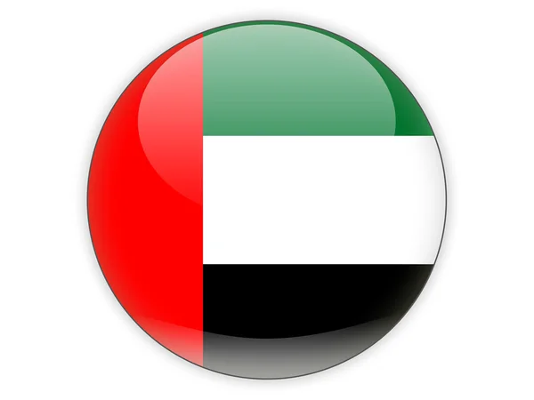Okrągła ikona z flagą z Zjednoczone Emiraty Arabskie — Zdjęcie stockowe