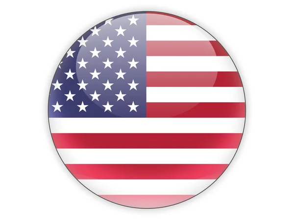 Round icon with flag of united states of america — Stock Photo, Image