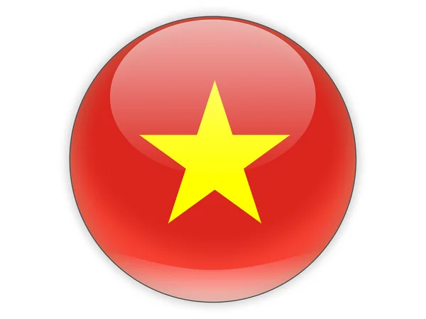 Icona rotonda con bandiera di Vietnam — Foto Stock