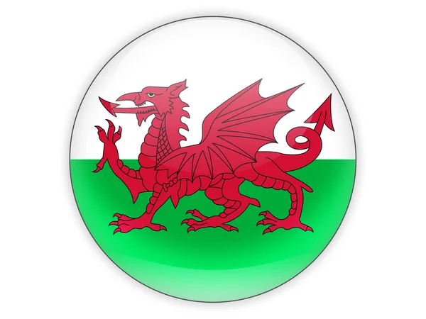 Ronde pictogram met de vlag van wales — Stockfoto