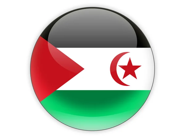 Kerek ikon, Nyugat-Szahara zászlaja — Stock Fotó
