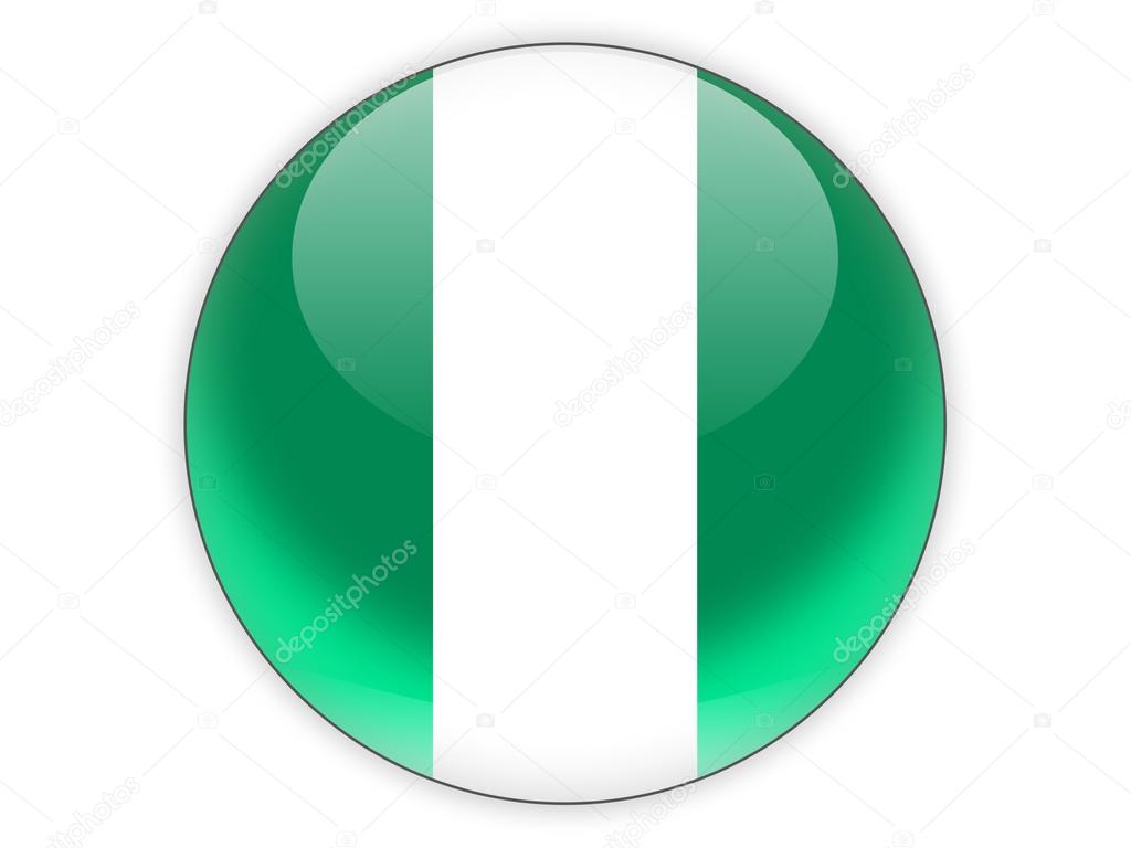 Round icon with flag of nigeria — Stock Photo © Mishchenko #77354408