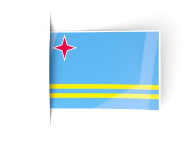 Aruba bayrağı ile kare etiketi