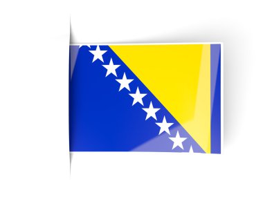 Bosna-Hersek bayrağı ile kare etiketi