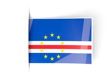 Cape verde Cumhuriyeti bayrağı ile kare etiketi