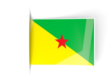 Fransız Guyanası bayrağı ile kare etiketi