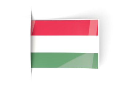 Macaristan bayrağı ile kare etiketi