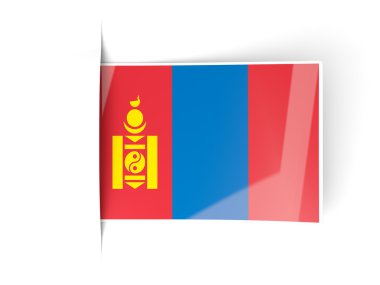 Moğolistan bayrağı ile kare etiketi