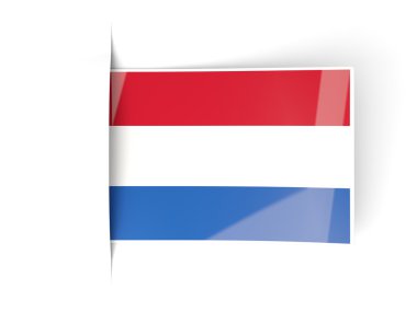 Hollanda bayrağı ile kare etiketi