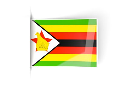 Zimbabve bayrağı ile kare etiketi