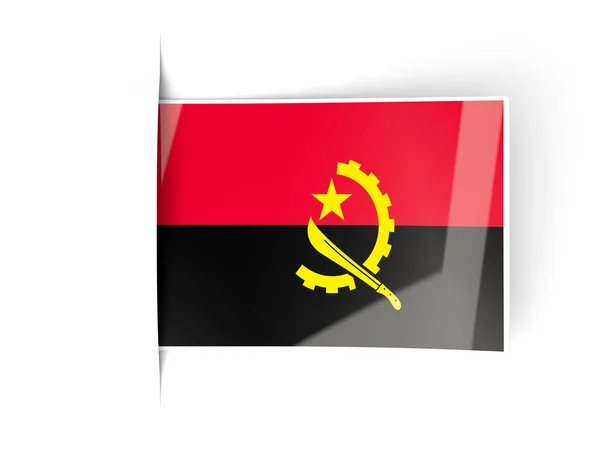 Vierkante label met vlag van angola — Stockfoto